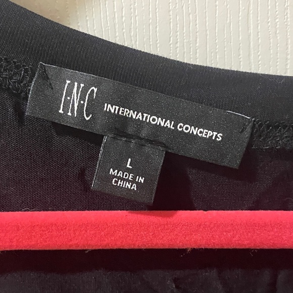 INC International Concepts Black Sequin Short Sleeve Top - Picture 2 of 5